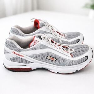 REEBOX- Classic Mesh Running Sneakers Gray White Red Men’s Size 11